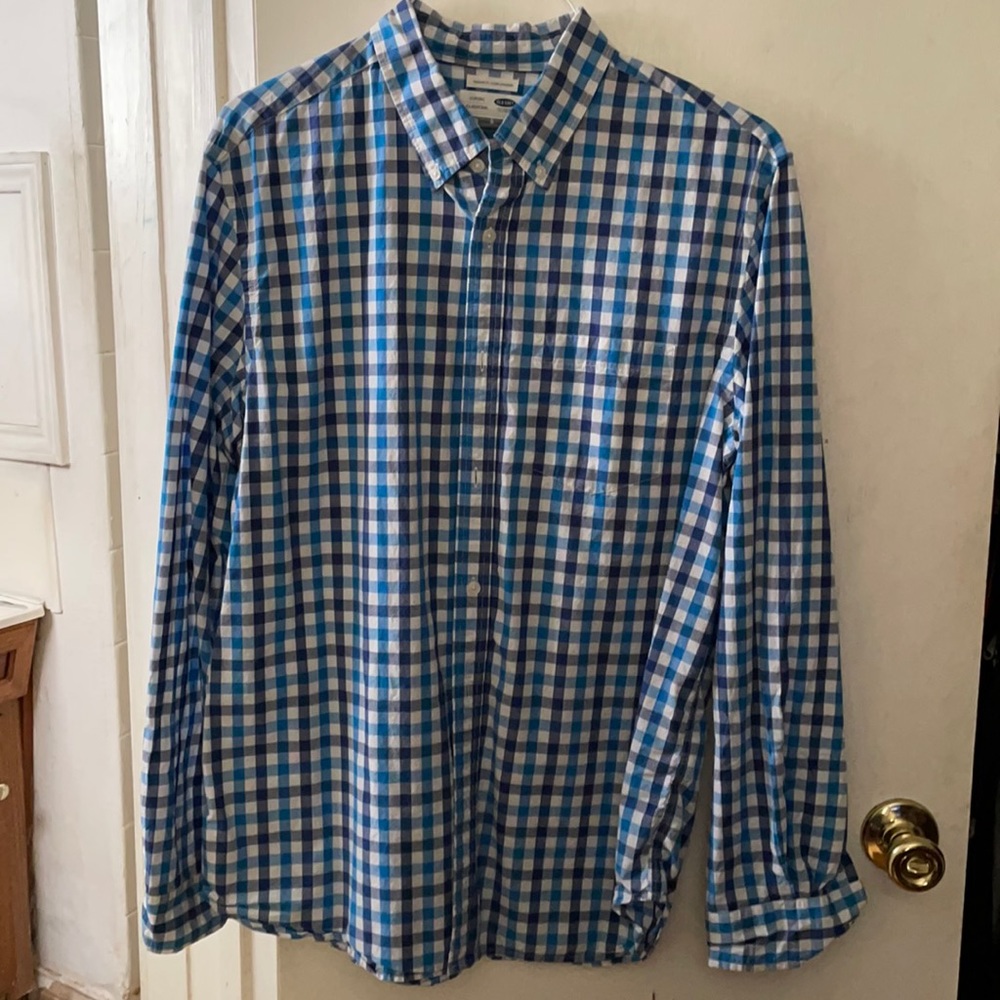 Old Navy Regular Fit Blue plaid/check shirt
